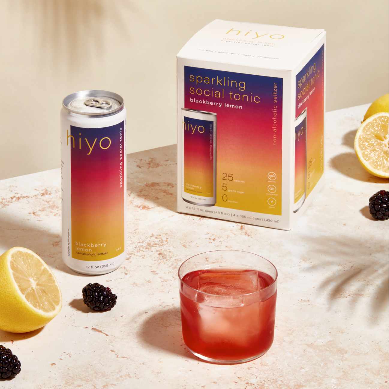 Hiyo Sparkling Social Tonics - Blackberry Lemon